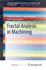 Image for Fractal Analysis in Machining