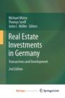 Image for Real Estate Investments in Germany : Transactions and Development