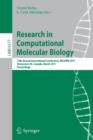Image for Research in Computational Molecular Biology : 15th Annual International Conference, RECOMB 2011, Vancouver, BC, Canada, March 28-31, 2011. Proceedings