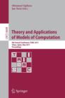 Image for Theory and Applications of Models of Computation : 8th Annual Conference, TAMC 2011, Tokyo, Japan, May 23-25, 2011, Proceedings