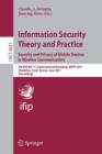 Image for Information Security Theory and Practice: Security and Privacy of Mobile Devices in Wireless Communication