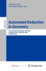 Image for Automated Deduction in Geometry