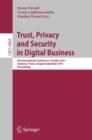 Image for Trust, privacy and security in digital business: 8th International Conference, TrustBus 2011, Toulouse, France, August 29 - September 2 2011 : proceedings