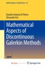 Image for Mathematical Aspects of Discontinuous Galerkin Methods