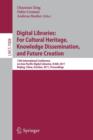 Image for Digital Libraries: For Cultural Heritage, Knowledge Dissemination, and Future Creation