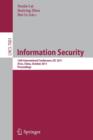 Image for Information Security  : 14th International Conference, ISC 2011, Xi&#39;an, China, October 26-29, 2011