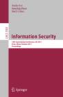 Image for Information Security: 14th International Conference, ISC 2011, Xi&#39;an, China, October 26-29, 2011. : 7001