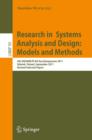 Image for Research in systems analysis and design: models and methods