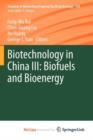 Image for Biotechnology in China III: Biofuels and Bioenergy