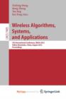 Image for Wireless Algorithms, Systems, and Applications