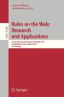 Image for Rules on the Web: Research and Applications