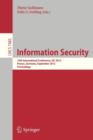 Image for Information Security : 15th International Conference, ISC 2012, Passau, Germany, September 19-21, 2012, Proceedings