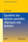 Image for Equations aux derivees partielles elliptiques non lineaires