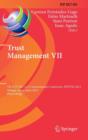 Image for Trust Management VII : 7th IFIP WG 11.11 International Conference, IFIPTM 2013, Malaga, Spain, June 3-7, 2013, Proceedings