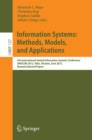 Image for Information Systems: Methods, Models, and Applications: 4th International United Information Systems Conference, UNISCON 2012, Yalta, Ukraine, June 1-3, 2012, Revised Selected Papers