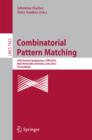 Image for Combinatorial pattern matching: 24th annual symposium, CPM 2013, Bad Herrenalb, Germany, June 17-19, 2013, proceedings : 7922