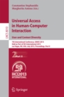 Image for Universal Access in Human-Computer Interaction: User and Context Diversity: 7th International Conference, UAHCI 2013, Held as Part of HCI International 2013, Las Vegas, NV, USA, July 21-26, 2013, Proceedings, Part II