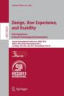 Image for Design, User Experience, and Usability: User Experience in Novel Technological Environments : Second International Conference, DUXU 2013, Held as Part of HCI International 2013, Las Vegas, NV, USA, Ju