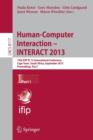 Image for Human-Computer Interaction -- INTERACT 2013 : 14th IFIP TC 13 International Conference, Cape Town, South Africa, September 2-6, 2013, Proceedings, Part I