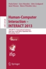 Image for Human-Computer Interaction -- INTERACT 2013 : 14th IFIP TC 13 International Conference, Cape Town, South Africa, September 2-6, 2013, Proceedings, Part IV