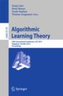 Image for Algorithmic learning theory: 22nd International Conference, ALT 2011, Espoo, Finland, October 5-7, 2011