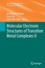 Image for Molecular Electronic Structures of Transition Metal Complexes II