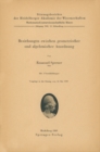 Image for Beziehungen zwischen geometrischer und algebraischer Anordnung : 1949 / 10