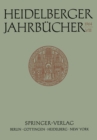 Image for Heidelberger Jahrbucher : 8