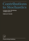 Image for Contributions to Stochastics: In Honour of the 75th Birthday of Walther Eberl, Sr.
