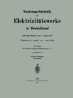 Image for Nachtrags-Statistik der Elektrizitatswerke in Deutschland