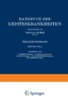 Image for Handbuch der Geisteskrankheiten: Erganzungsband