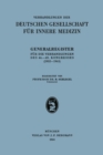 Image for Generalregister fur die Verhandlungen des 44.-69. Kongresses (1932-1963).