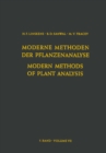 Image for Modern Methods of Plant Analysis / Moderne Methoden der Pflanzenanalyse.