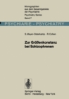 Image for Zur Groenkonstanz bei Schizophrenen: Eine experimentalpsychologische Untersuchung