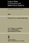 Image for Zur Analyse von Markten mit unvollstandiger Nachfragerinformation : 225