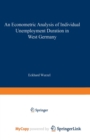 Image for An Econometric Analysis of Individual Unemployment Duration in West Germany