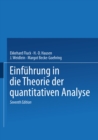 Image for Einfuhrung in Die Theorie Der Quantitativen Analyse