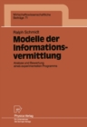 Image for Modelle der Informationsvermittlung: Analyse und Bewertung eines experimentellen Programms