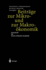 Image for Beitrage Zur Mikro- Und Zur Makrookonomik: Festschrift Fur Hans Jurgen Ramser