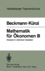 Image for Mathematik fur Okonomen III: Analysis in mehreren Variablen : 235