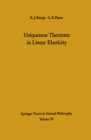 Image for Uniqueness Theorems in Linear Elasticity