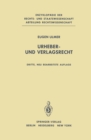 Image for Urheber- Und Verlagsrecht