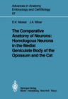 Image for Comparative Anatomy of Neurons: Homologous Neurons in the Medial Geniculate Body of the Opossum and the Cat : 97