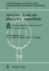 Image for Aktueller Stand Der Klinischen Anaesthesie: Zentraleuropaischer Anaesthesiekongre Graz 1985 Band I : 190
