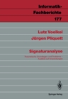 Image for Signaturanalyse: Theoretische Grundlagen und Probleme; Ausblick auf Anwendungen : 177