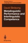 Image for Metalinguistic Performance and Interlinguistic Competence