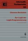 Image for Zur Logik der Logik-Programmierung: Ein konstruktiver Ansatz : 199