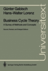 Image for Business Cycle Theory: A Survey of Methods and Concepts