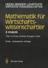 Image for Mathematik fur Wirtschaftswissenschaftler: II Analysis