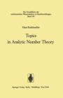 Image for Topics in Analytic Number Theory